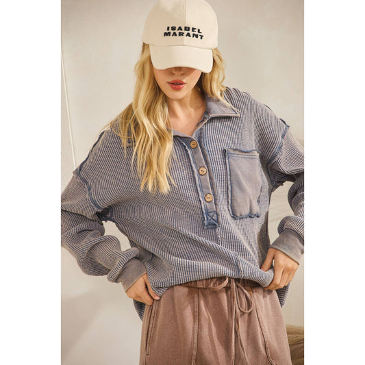THE VINTAGE WAFFLE HENLEY PULLOVER