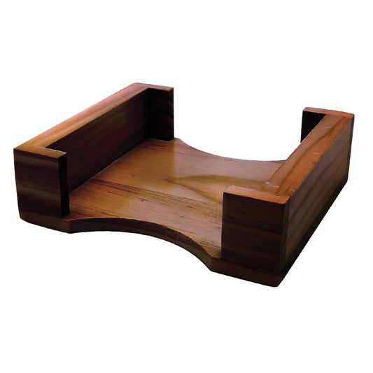 Dark Flat Wood Coaster Holder-Empty-Holds 4 Square Coasters