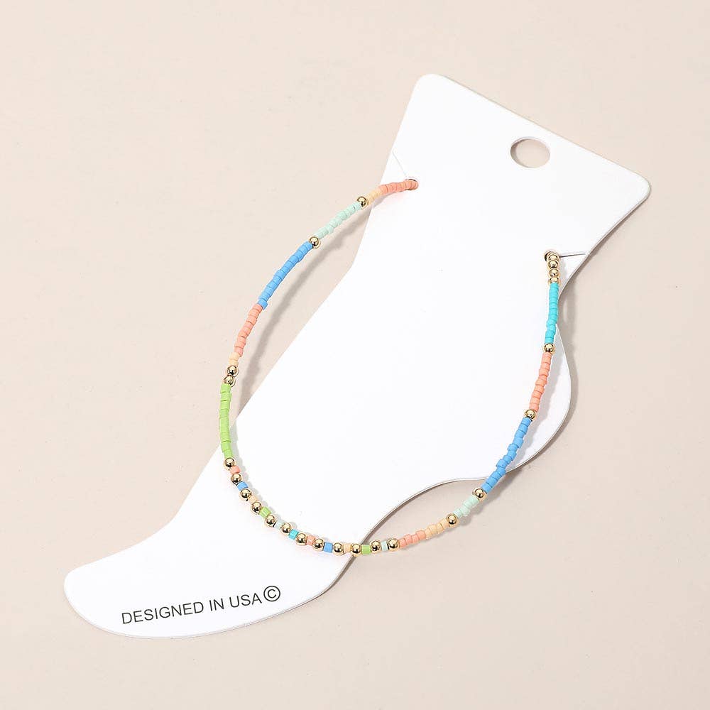 Faceted Beaded Anklet