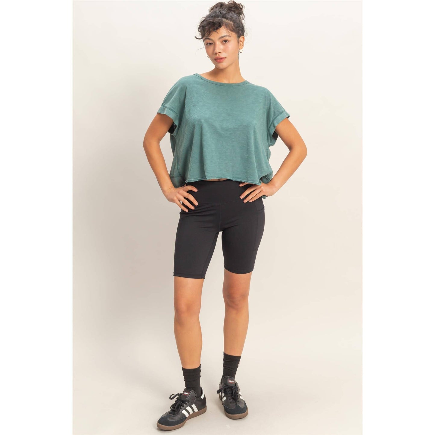 Acid Washed Cross Detail Open Back Top