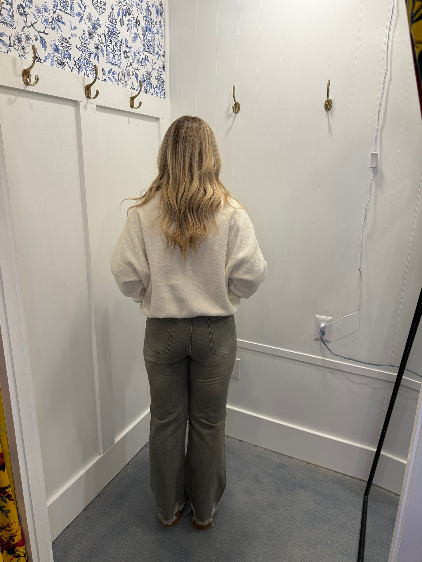 Distressed High-Rise Flared Jeans