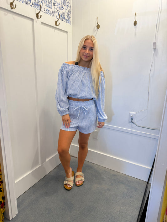 Off Shoulder Top And Short Set (Sold as Separates)