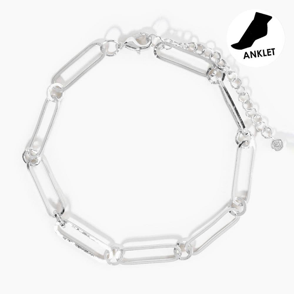 Gold Dipped Paperclip Chain Anklet
