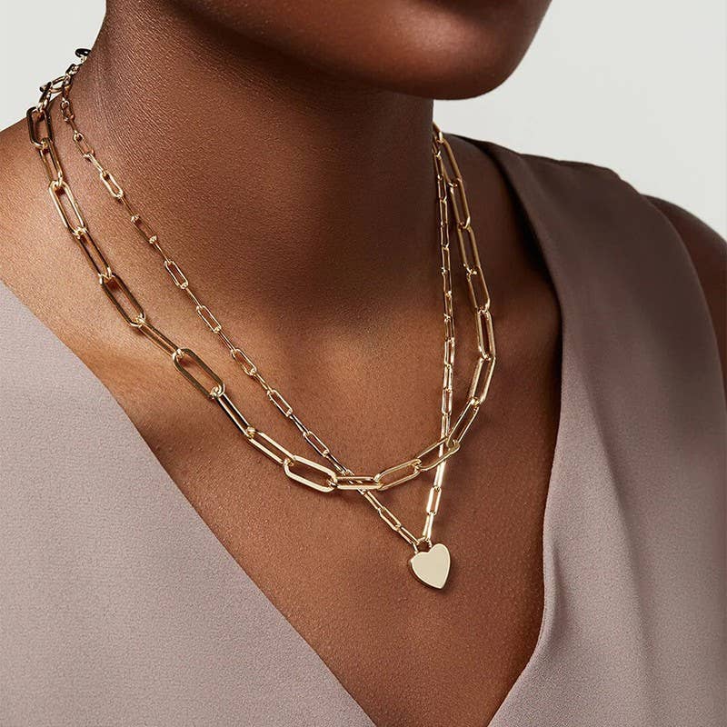18K STAINLESS STEEL TARNISH FREE LAYERED NECKLACE
