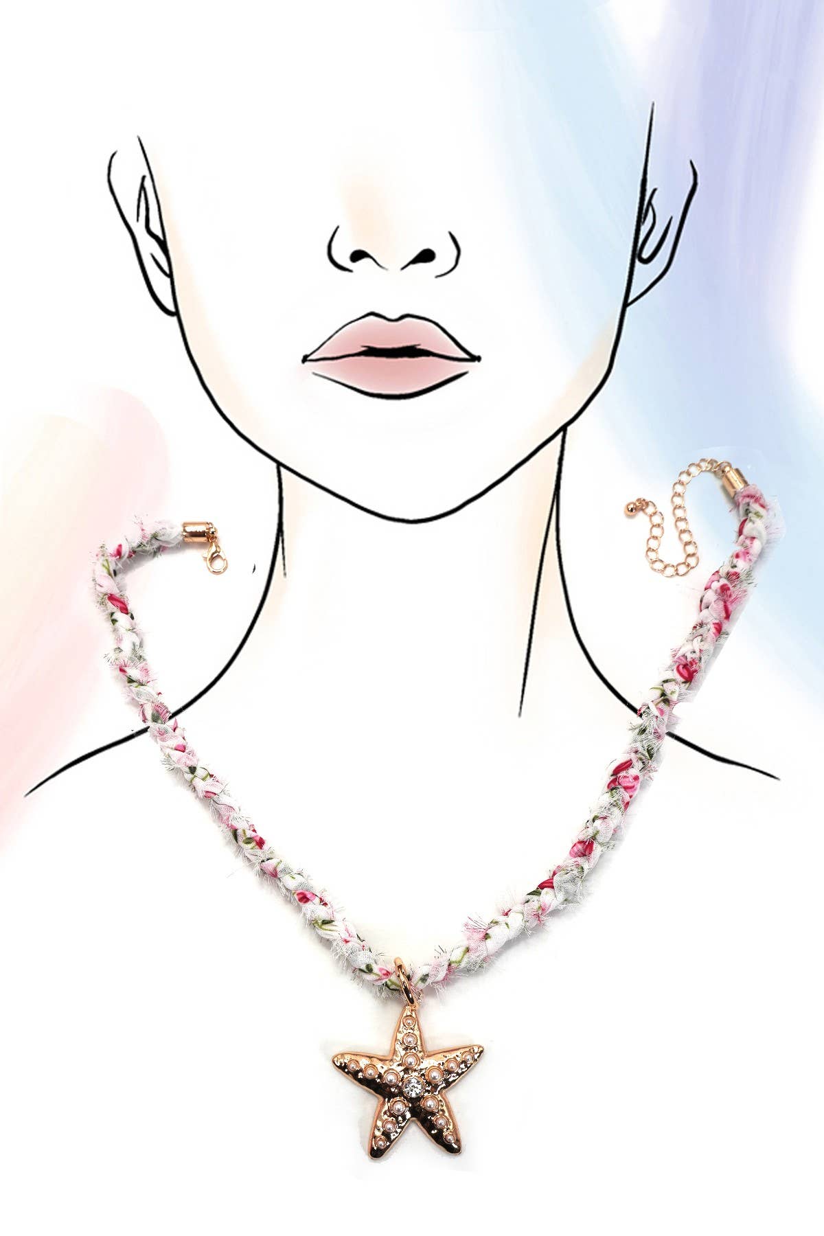 SCARF NECKLACE-INTERCHANGEABLE STARFISH SUN CHARM