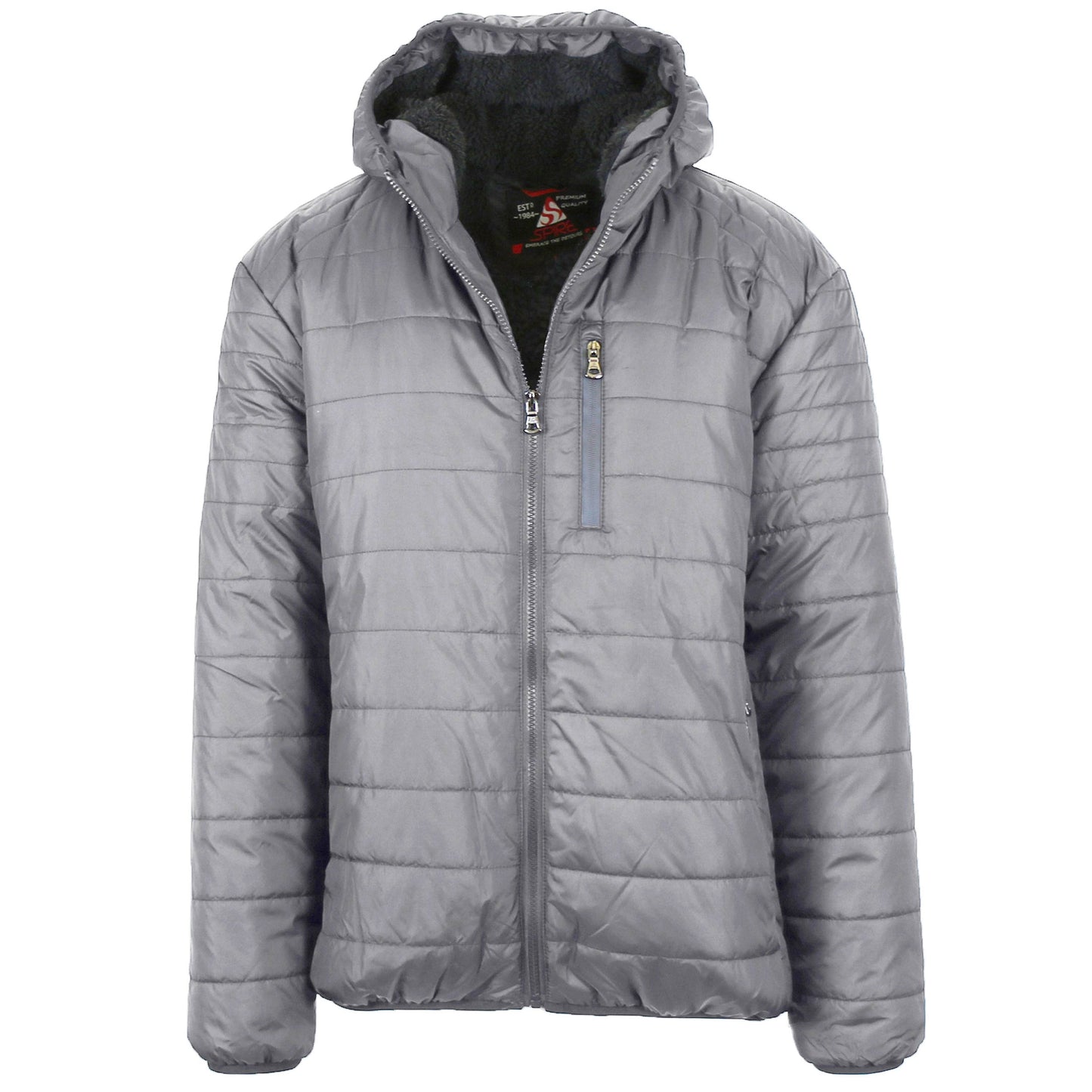 Spire By Galaxy Mens Sherpa-Lined Hooded Puffer Jacket