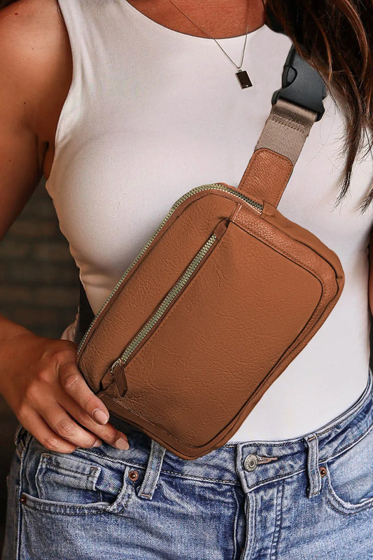 Minimalist Multi-zipped Crossbody Bag