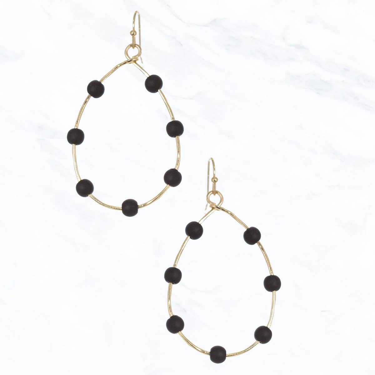 Open Teardrop Colorful Bead Earrings