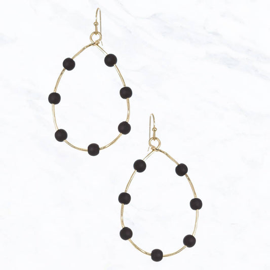 Open Teardrop Colorful Bead Earrings