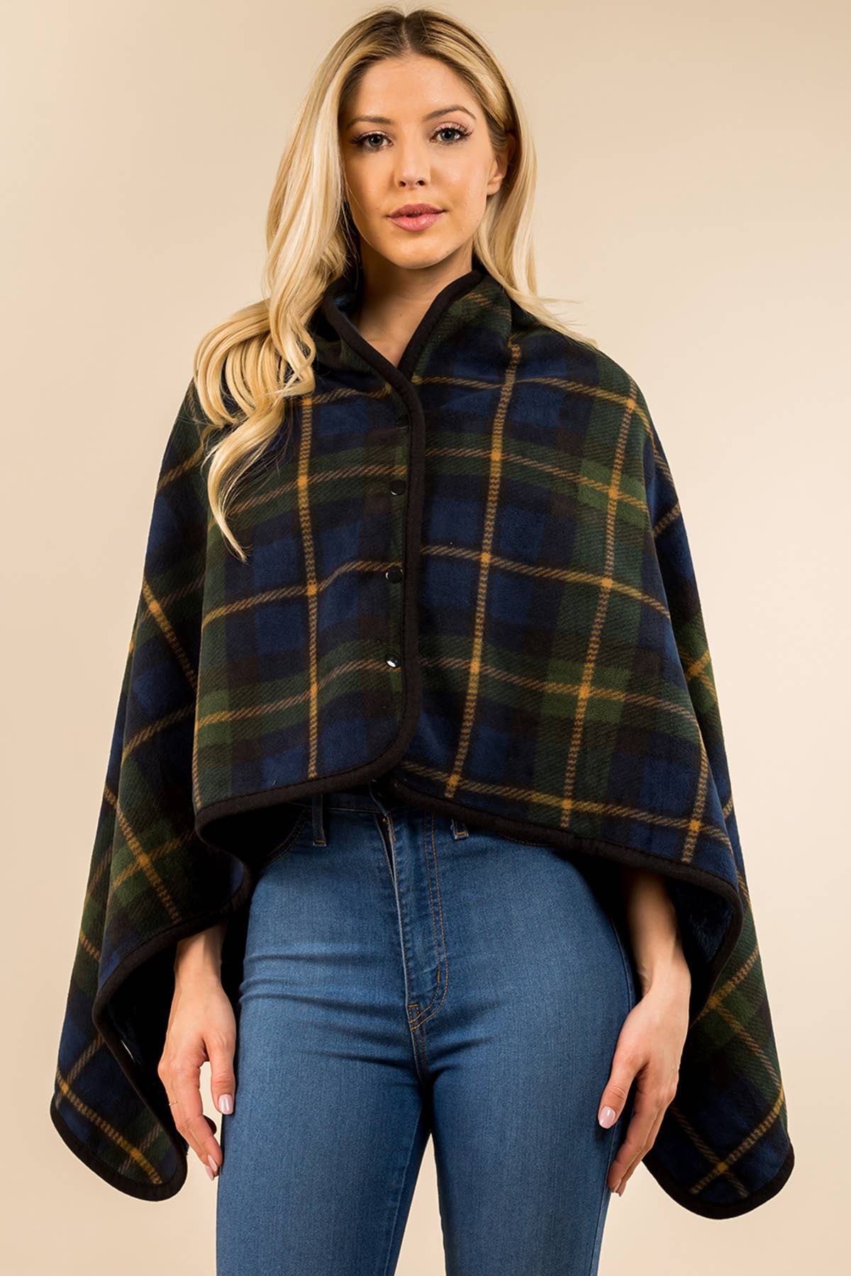 Plaid Blanket Shawl