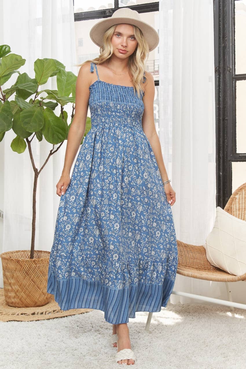 SMOCK TOP FLORAL DRESS