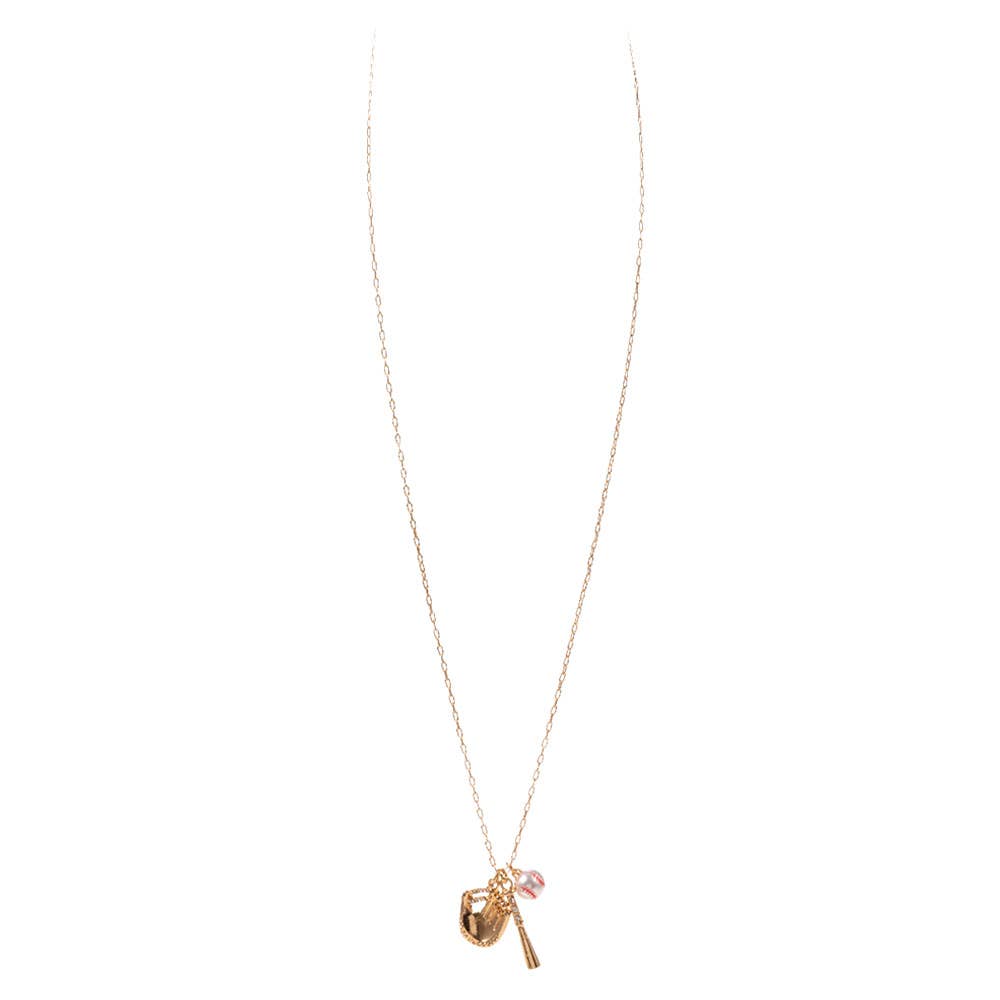 Baseball Charm Pendant Necklace