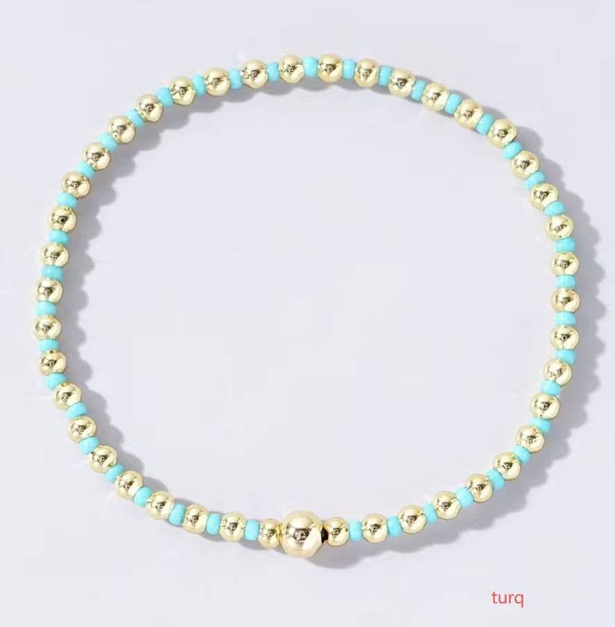 BOHO COLORFUL BALL BEADED BRACELET