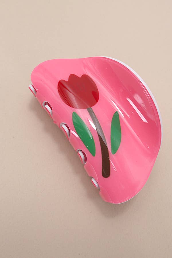 ORGANIC ROUND FLORAL HAIR CLAW CLIPS