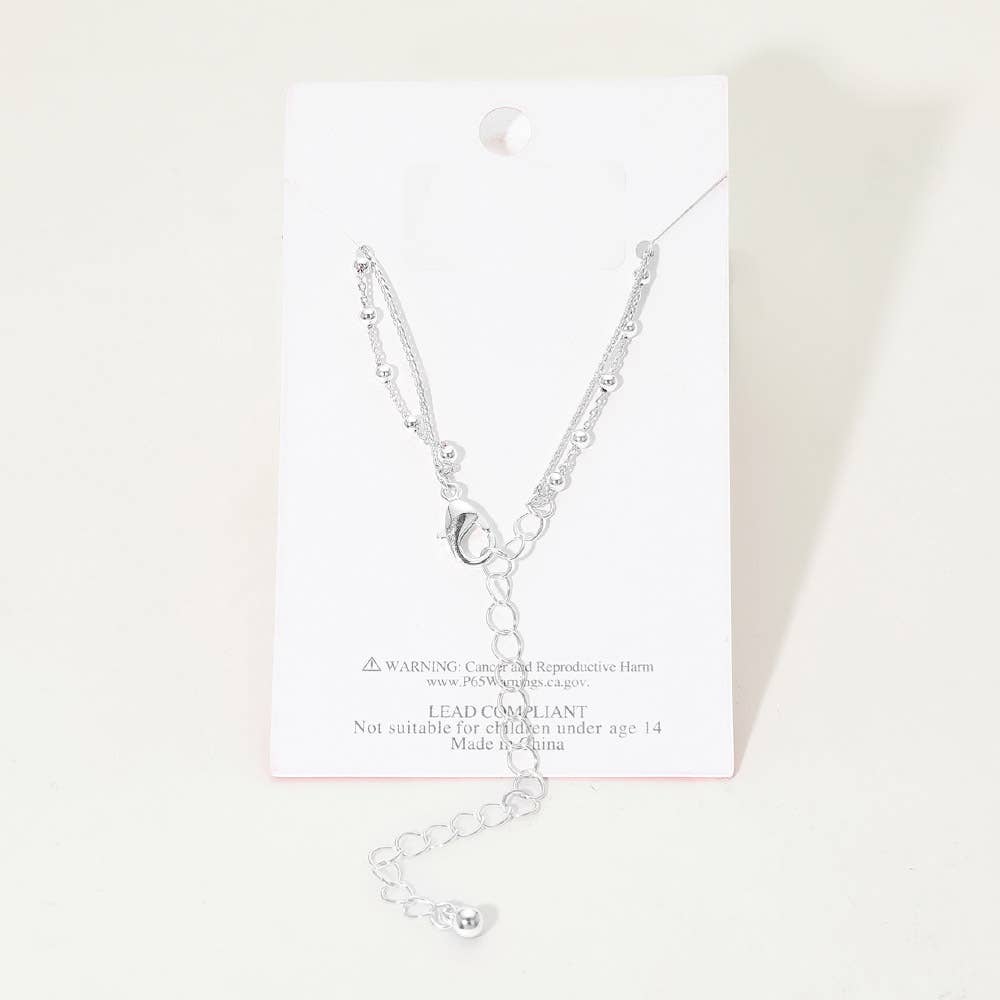 Gold Dipped Beaded Chain Layered Anklet