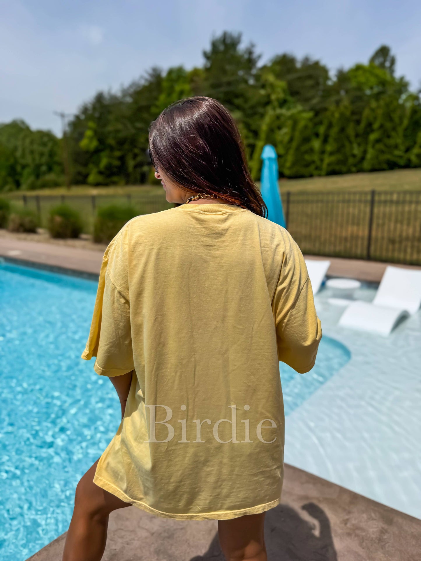 Blue Bikini Coverup Graphic Tee on Butter