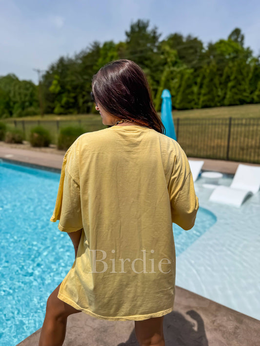 Blue Bikini Coverup Graphic Tee on Butter