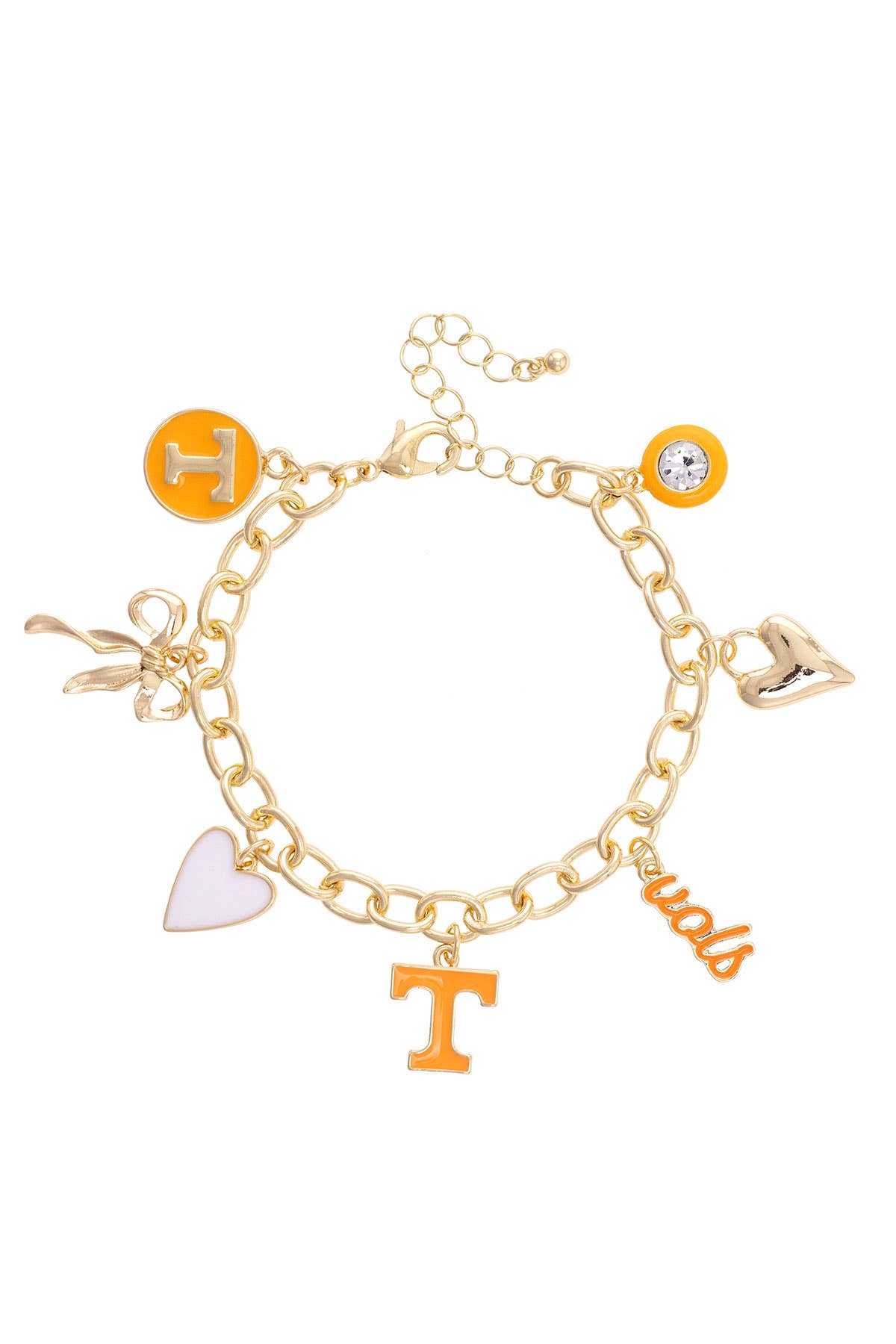 Tennessee Vols Enamel Icons Charm Bracelet in Shiny Gold
