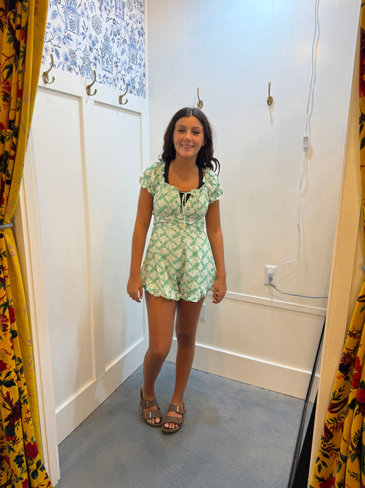Ruffle Off The Shoulder Mini Romper