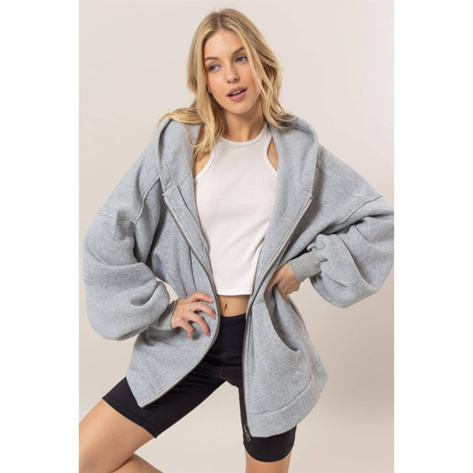 French Terry Oversized Hood Jacket
