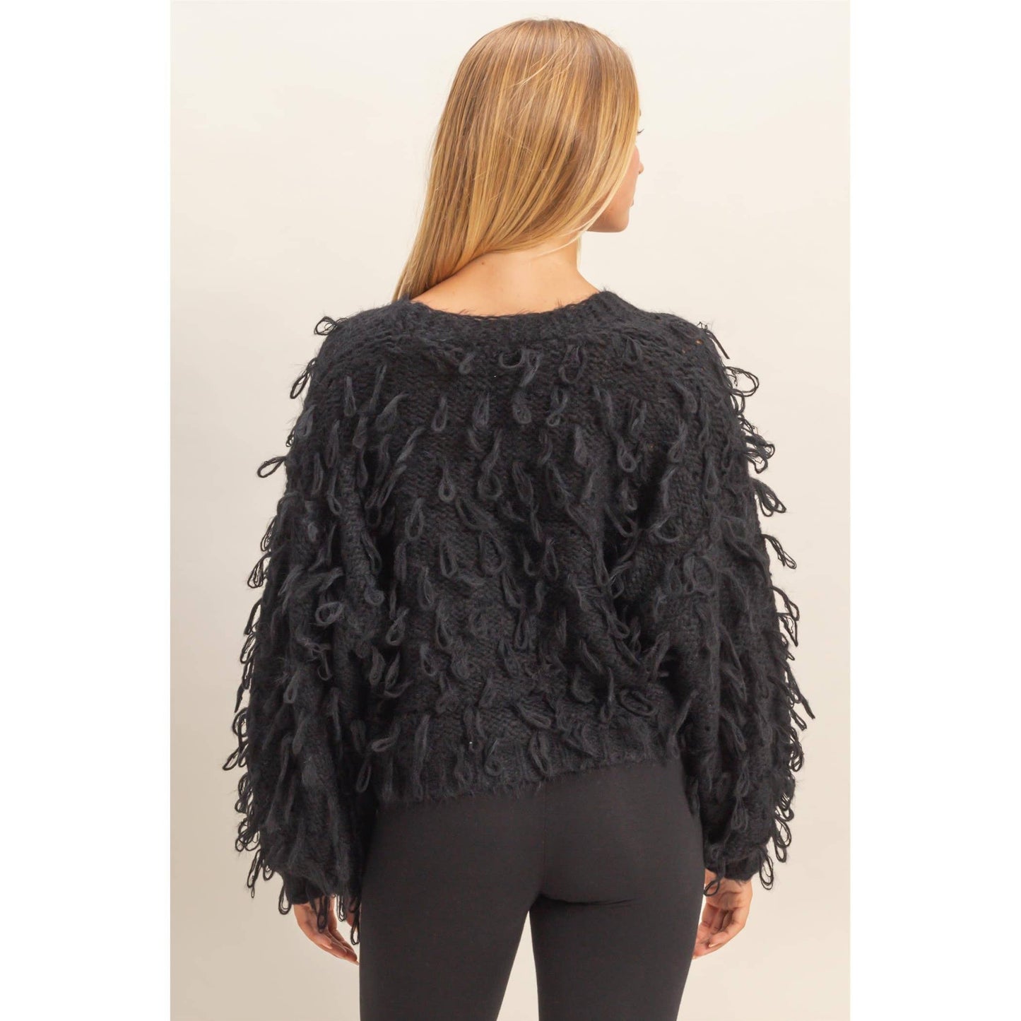 Fringe Detail Sweater Cardigan