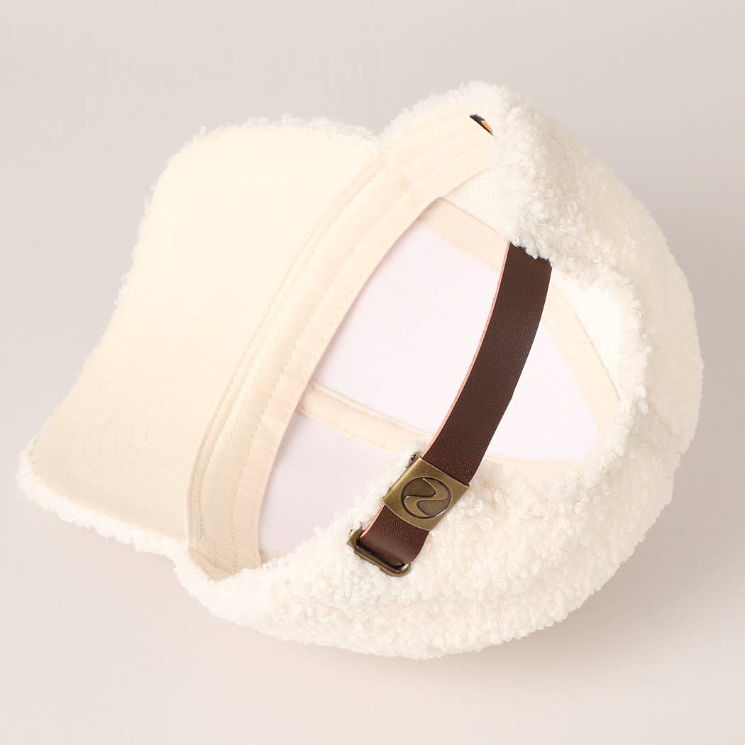 Solid Colored Faux Sherpa Baseball Cap