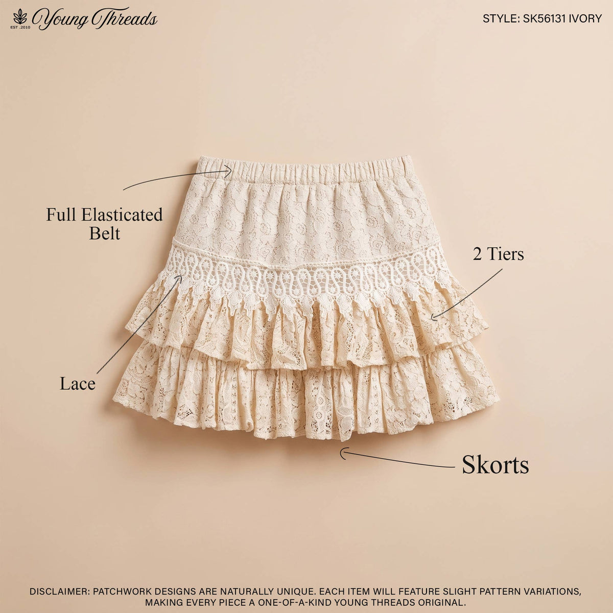 Boho Crochet Lace Tiered Mini Skirt with Ruffle Detail