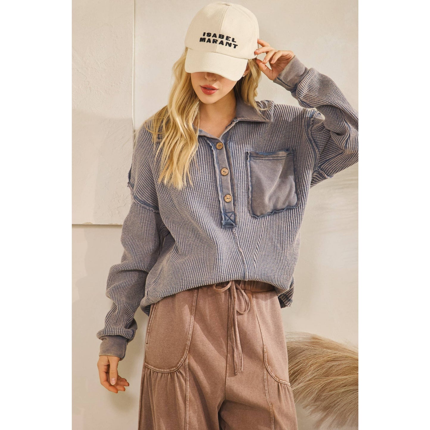 THE VINTAGE WAFFLE HENLEY PULLOVER