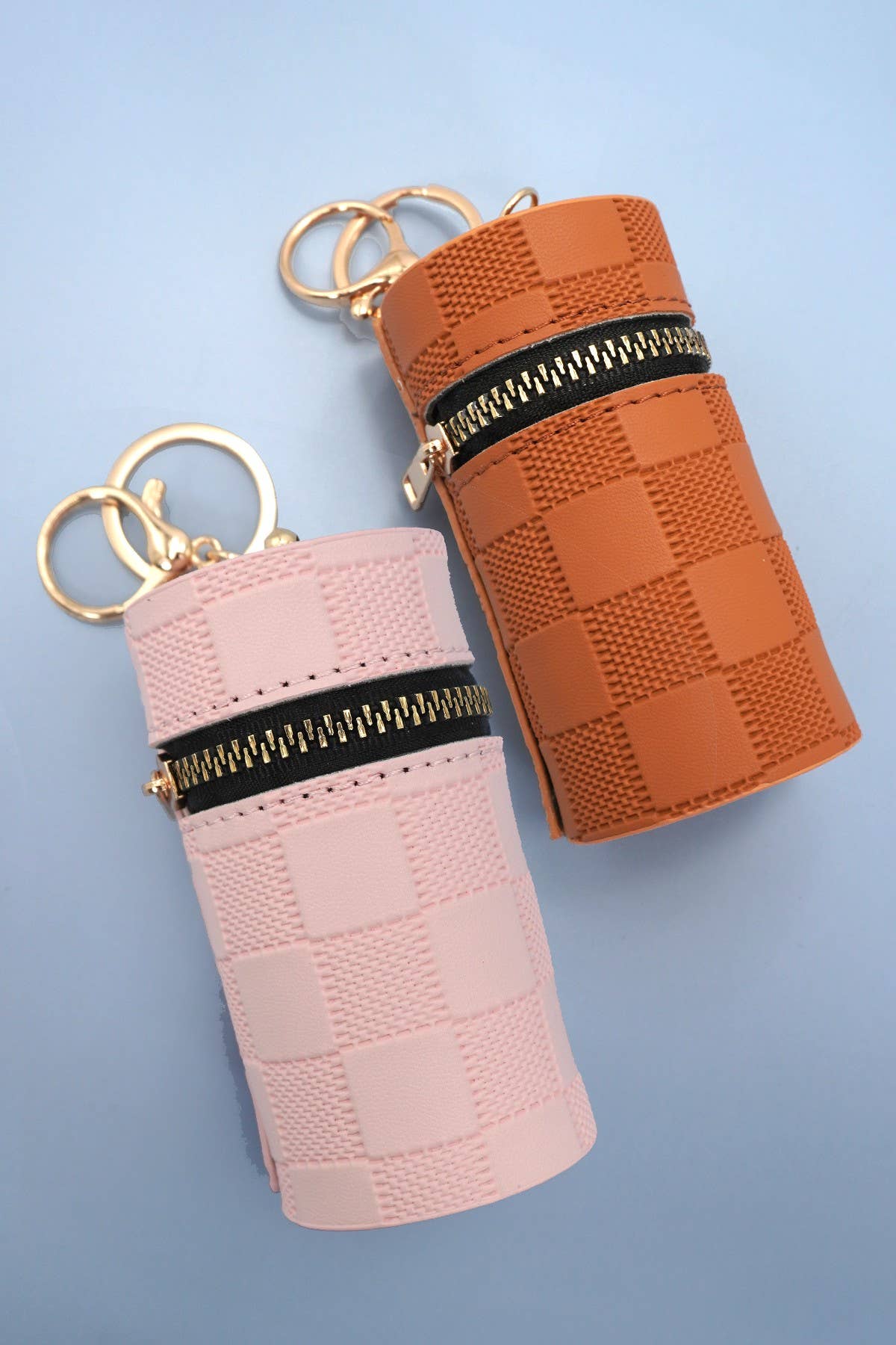 TRENDING VEGAN ROUND LIP BAG POUCH KEYCHAIN