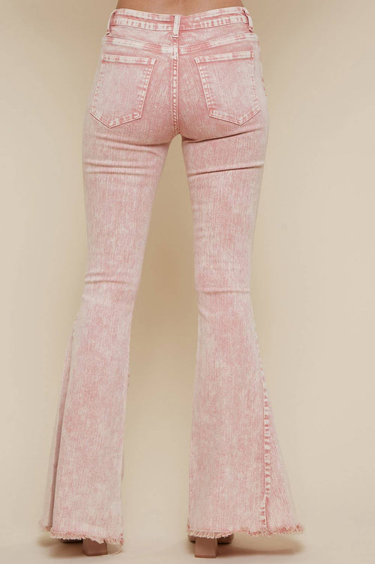 ACID WASHED BELLBOTTOM JEANS