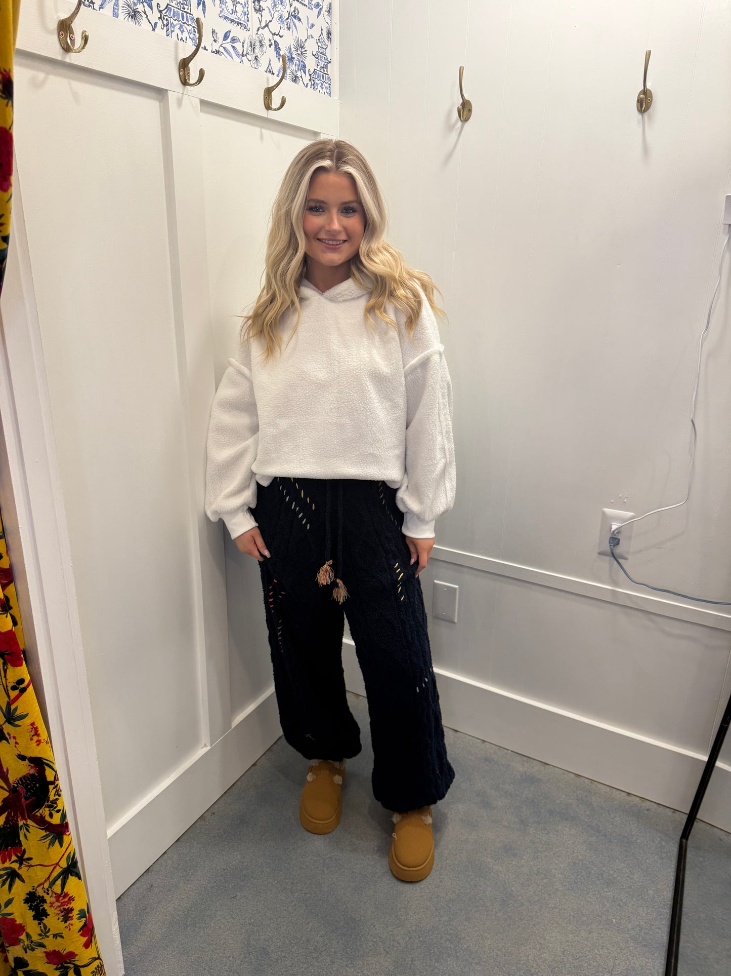 Berber Cozy Stitch Jogger Pants - Soft Textured Relaxed Fit