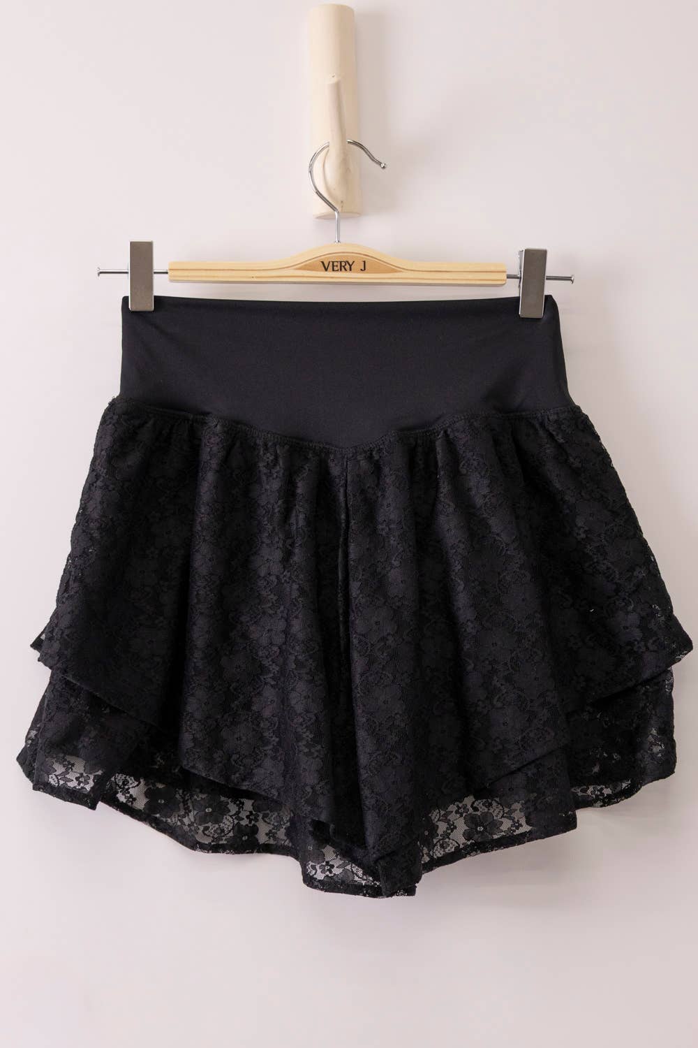 Double Layered Hem Lace Activewear Shorts