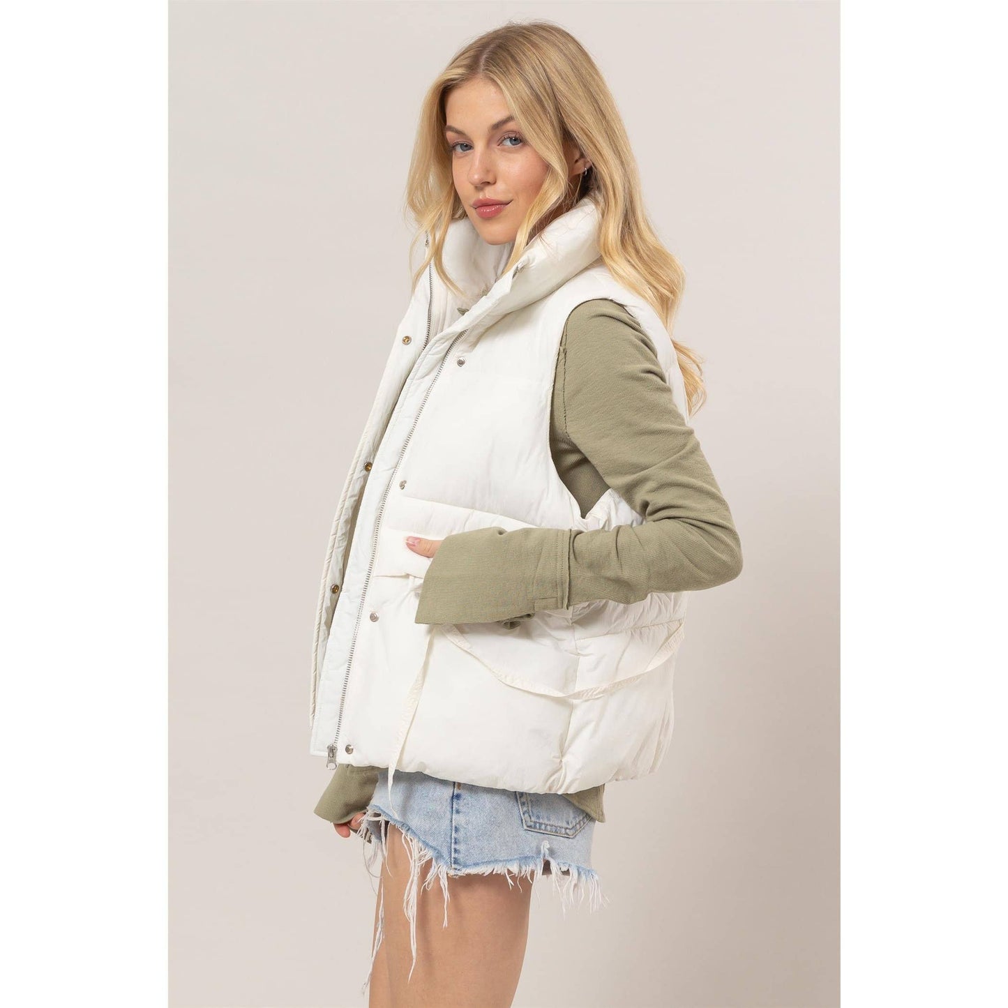 Placket Puffer Vest