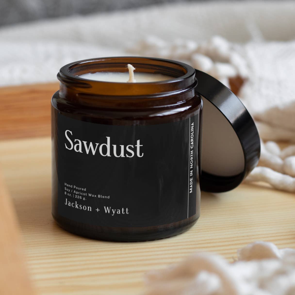 Sawdust Candle - 8oz - Hand Poured in North Carolina