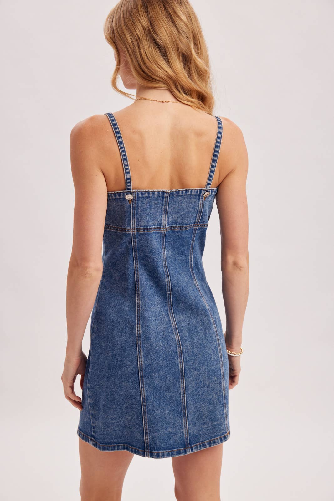 DENIM BUTTON DOWN MINI DRESS