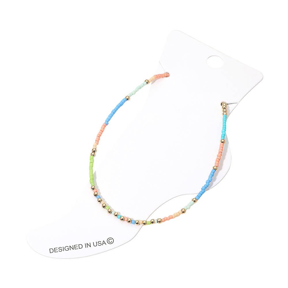 Faceted Beaded Anklet