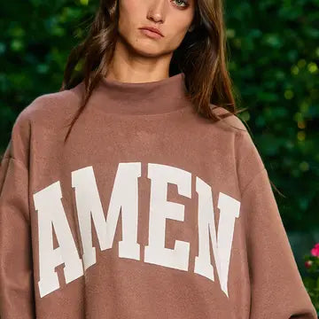 WWJD | 'WWJD & AMEN' Reversible Mock Neck Sweatshirt