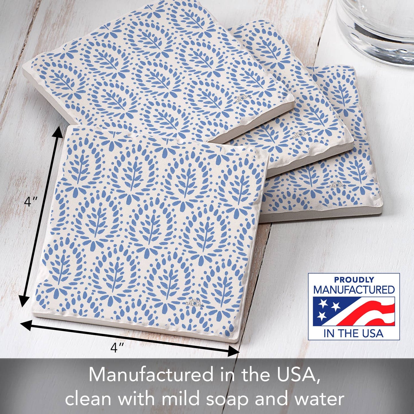 Wild Meadow Absorbent Tumbled Tile Coaster