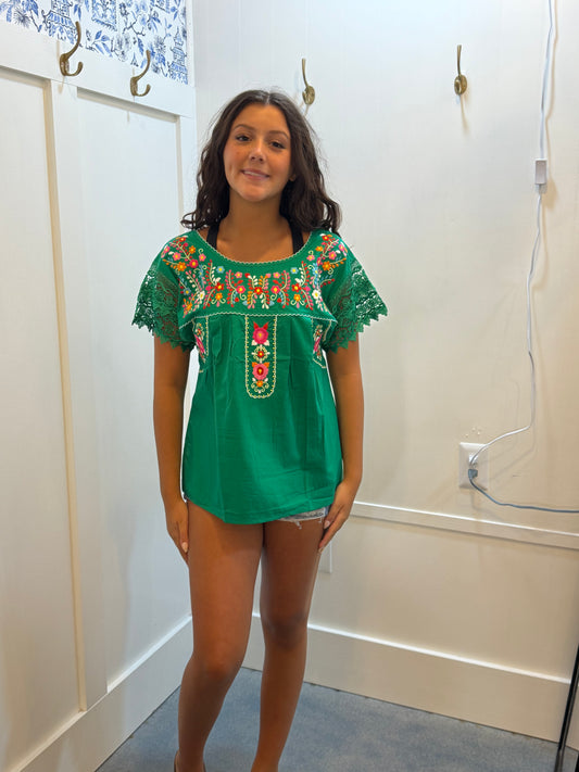 Adult Puebla Traditional Embroidered Blouse