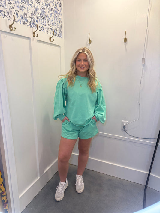 French Terry Sweatshirt and Shorts Set (Sold as Separates)