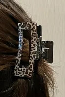 Leopard Print Hollow Out Square Large Hair Claw Clip