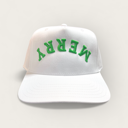 Merry Upside Down Classic Trucker Hat | White