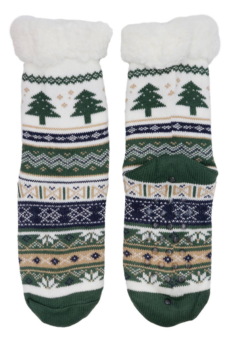 Women's Reindeer Snowflake Fleece Lounge Socks