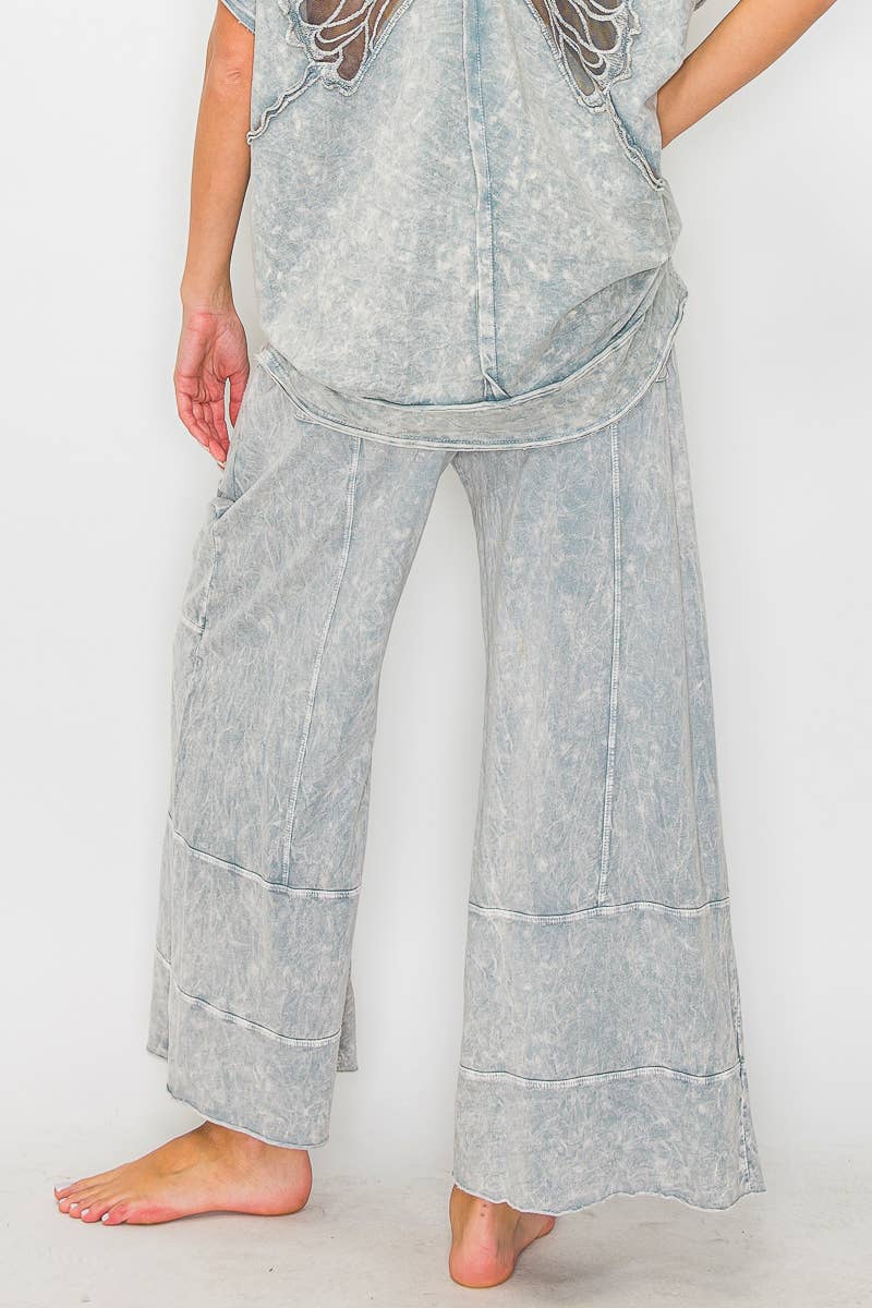 BEST Mineral Wash Wide Leg Cropped Pants