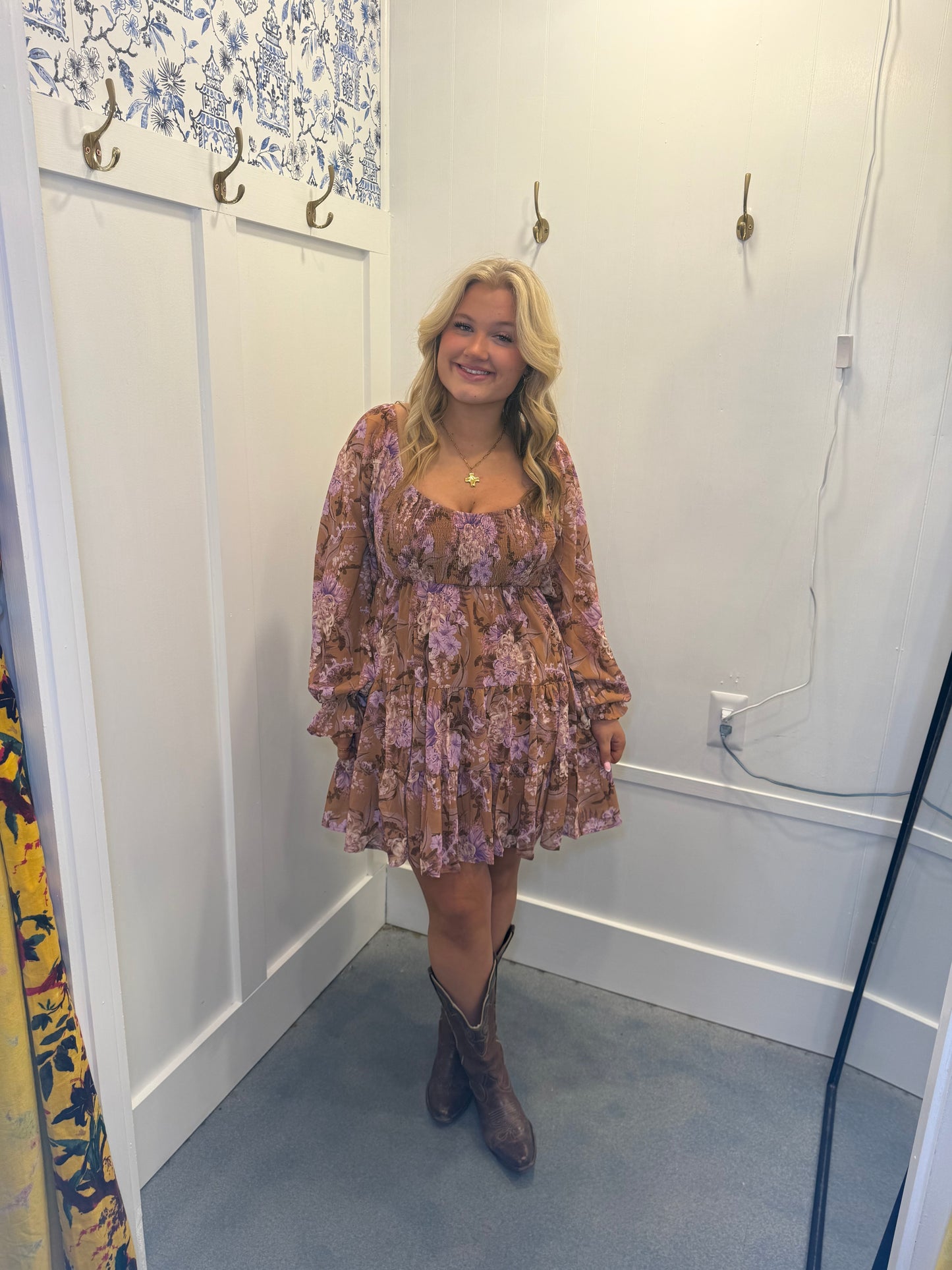 Printed Woven Mini Dress