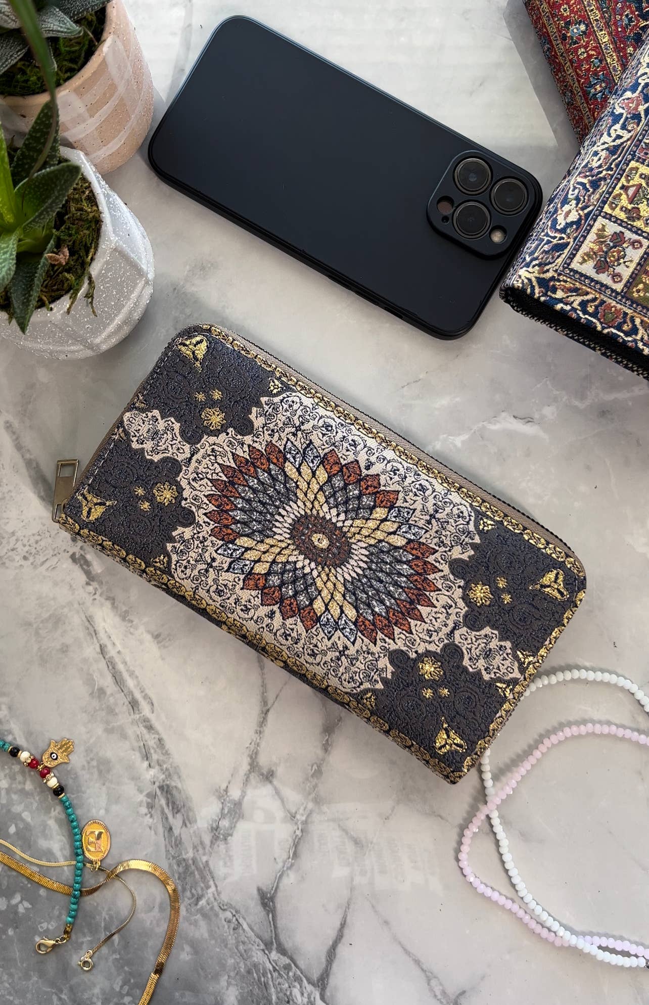 Vegan Wallet for Women Made with Rug Design, Wallet Women