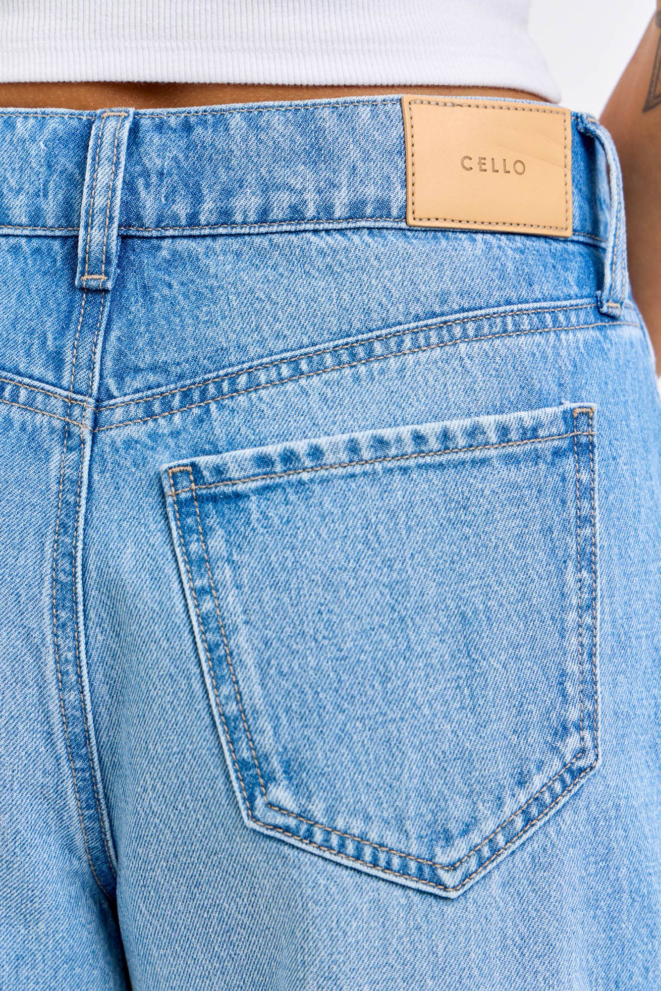 High Rise Wide Leg with Side Buttons