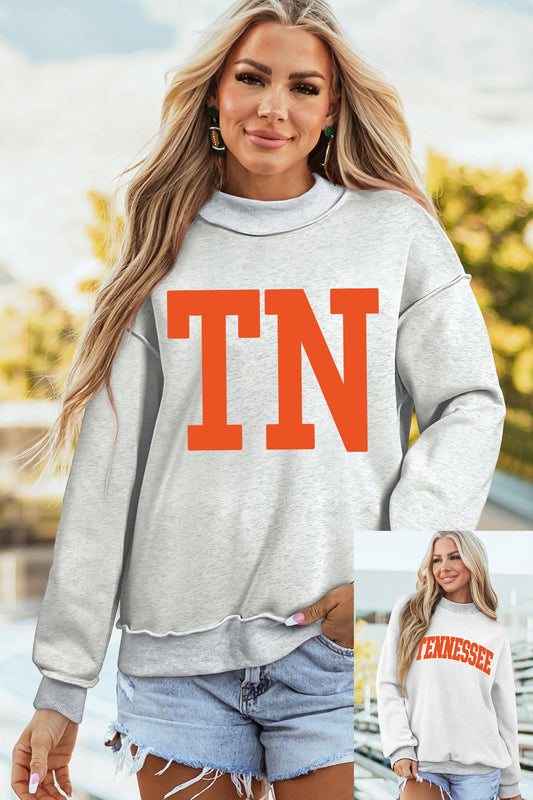 TN TENNESSEE Double Printed Reversivle Mock Neck Sweatshirt