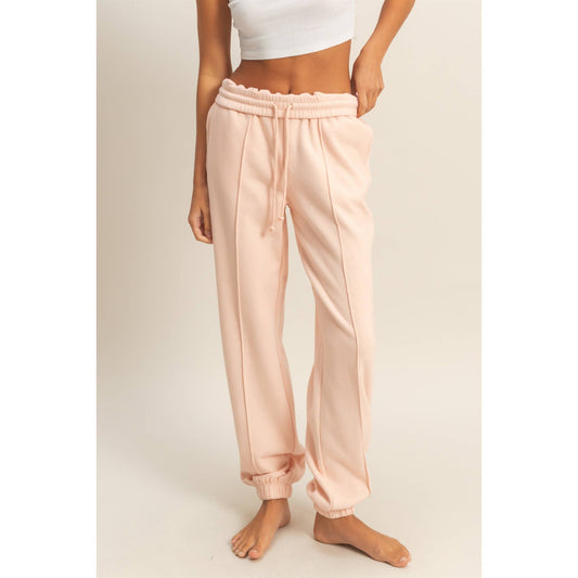 High-Waisted Pintuck Sweatpants