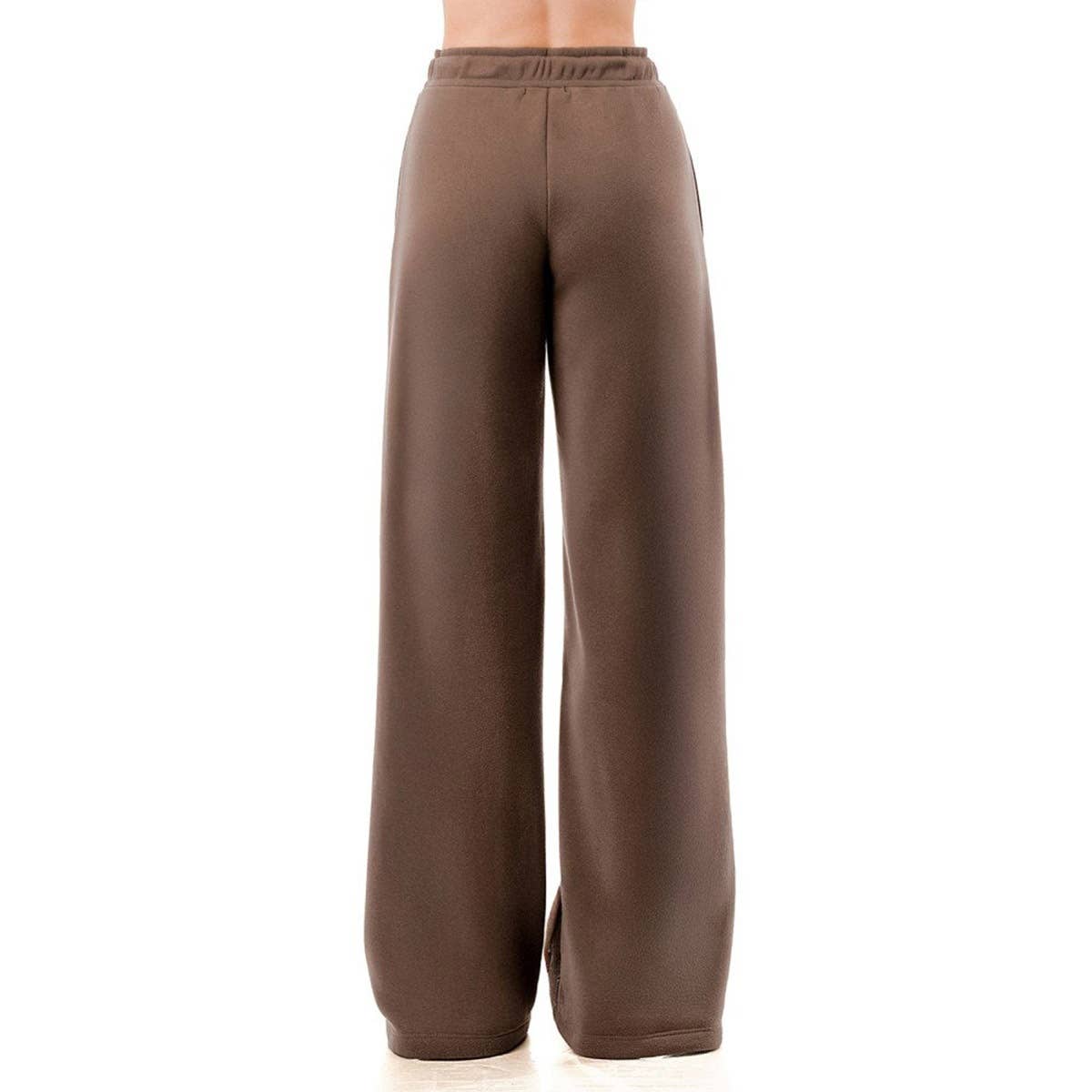 FLEECE WIDE LEG PANTS SWEATPANTS JOGGERS